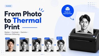How to Optimize Photos for Thermal Printing: Resize, Contrast, Gamma, and Atkinson Dithering